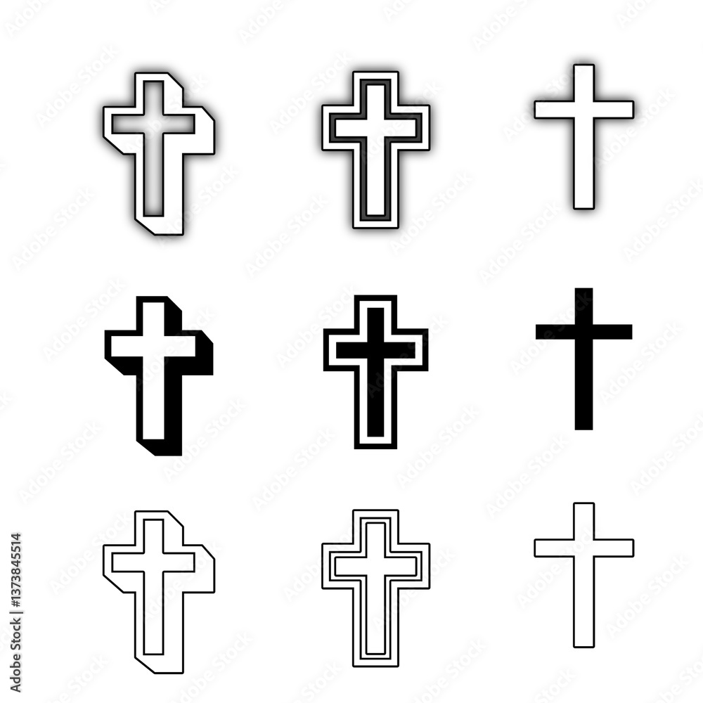 Christian cross icon logo app ui vector image Christian cross icon logo app ui vector image