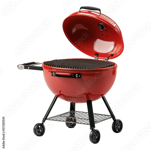 Red barbecue grill cooking appliance grilling foodisolated on transparent  background png