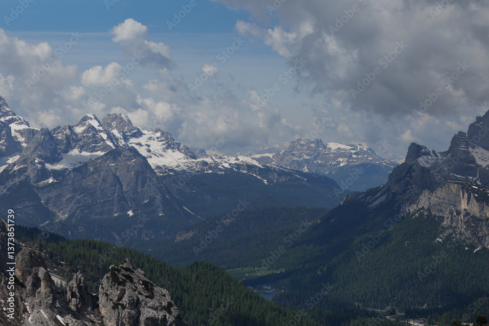 Fototapeta premium Italian Dolomites mountains in snow