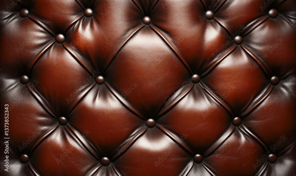Obraz premium Detailed brown leather button-tufted texture evokes luxury and sophistication, ideal for upscale designs.