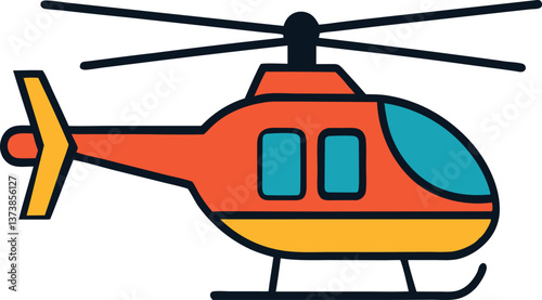 Helicopter flying in the sky vector illustration