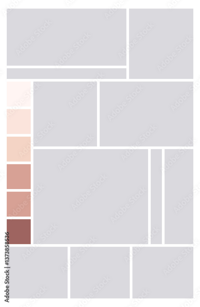 Photo collage template. Album brand board, set portfolio images. Mood board background. Mosaic picture frame. Gallery banner. illustration