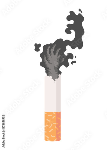 Smoking dangers icon. Awareness about smoking and poison of cigarette. Resulting premature organ damage. Smoking is harmful to human organs