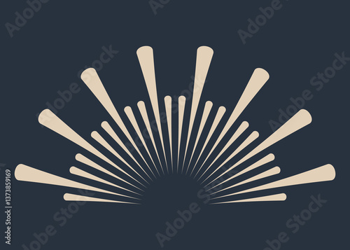 Obraz na płótnie Sunburst firework explosion, bursting or light rays, linear drawing. trendy hand drawn retro isolated design element w salonie