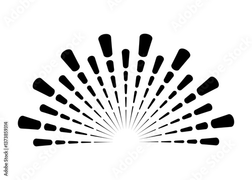 Obraz na płótnie Sunburst firework explosion. Retro hand drawn sparkle. Bursting or light rays, linear drawing. trendy hand drawn retro isolated design element w salonie