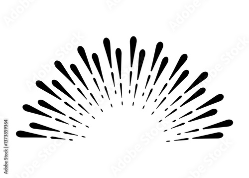 Obraz na płótnie Sunburst firework explosion, bursting or light rays, linear drawing. trendy hand drawn retro isolated design element w salonie