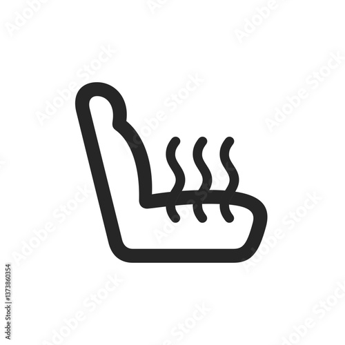 Car Seat Right Heated Outline