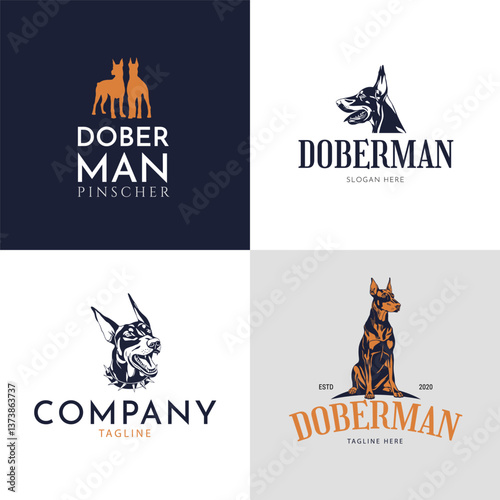 Doberman Pinscher Illustration Set