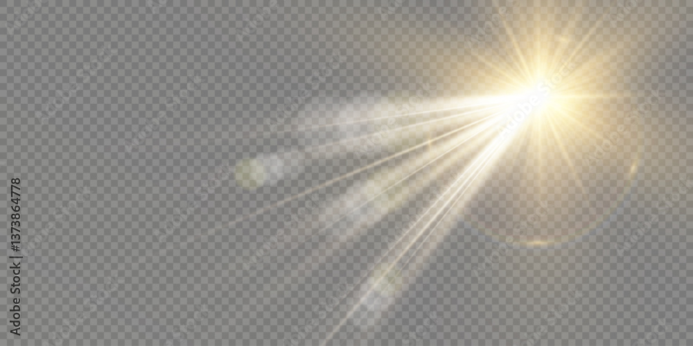 Vector transparent sunlight special lens flare light effect	