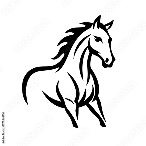  A versatile horse head illustration tailored for branding and identity design.