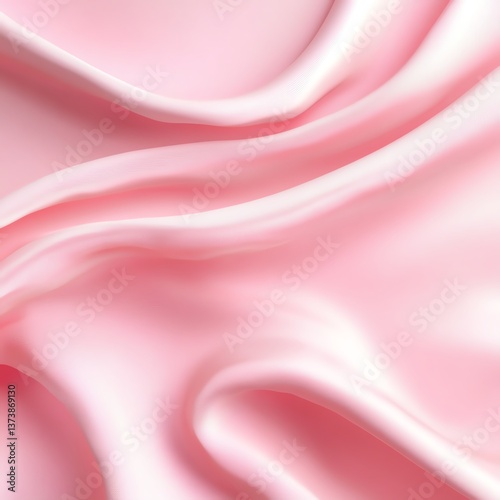 Elegant pink satin fabric with smooth folds and soft texture, perfect for background or design projects.