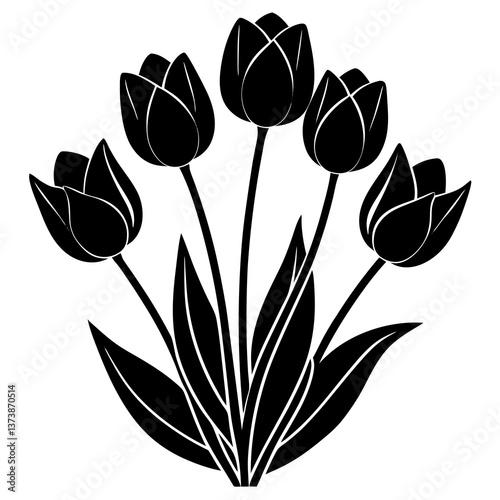 black and white tulips