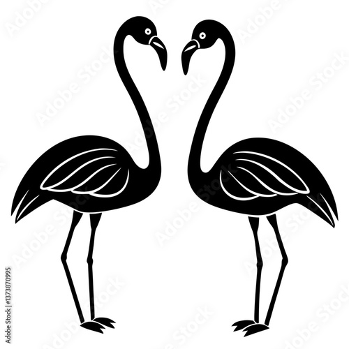 two flamingos vector illustration