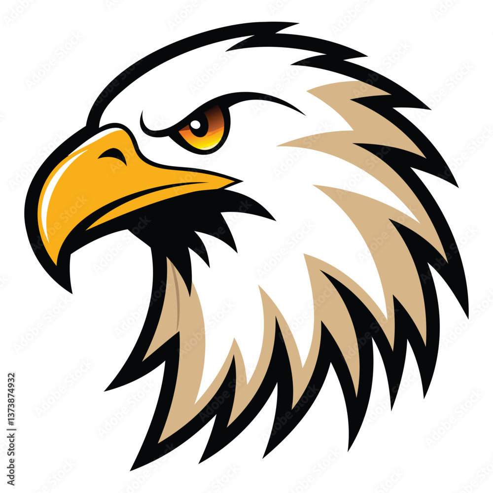 Obraz premium Fierce Eagle Head Mascot Vector Logo Design