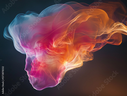 Ethereal Chromatic Smoke Portrait