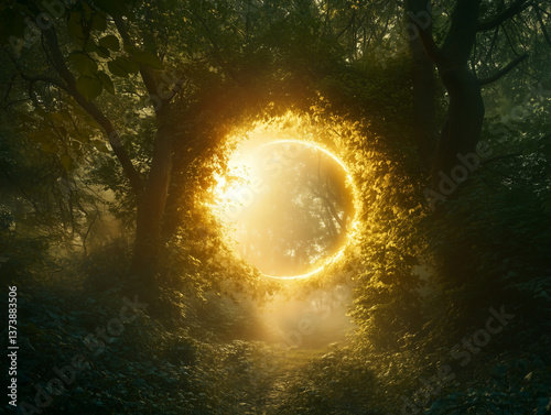 Mystical Portal in Enchanted Forest