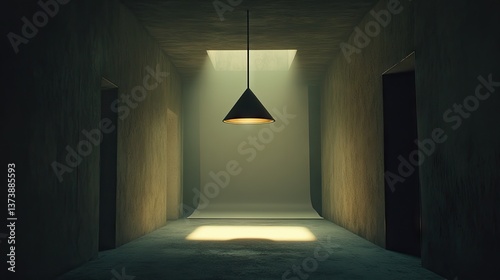 Obraz na płótnie Studio setup showcasing a spotlight key light directed at a white backdrop w salonie