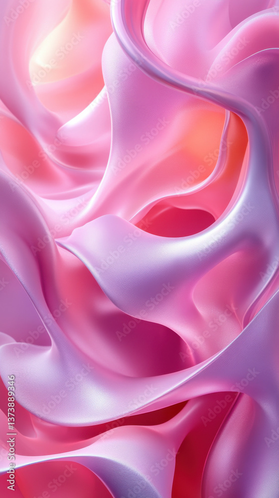 Obraz premium A 3D abstract background with swirling fluid textures, creating a sense of movement in soft, pastel colors 