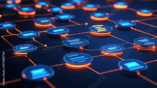 A glowing pipeline of text queries entering a chatbot and converting into humanlike responses