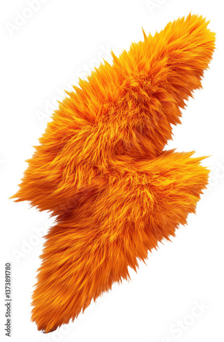 Obraz na płótnie Fluffy orange textured shape resembling fur or a soft object w salonie