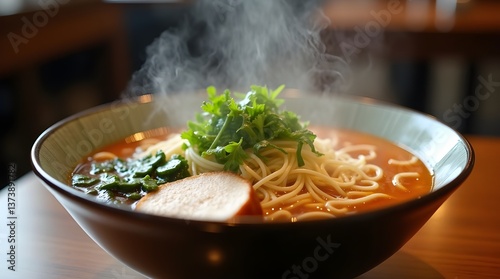 ramen noodle soup looks delicious