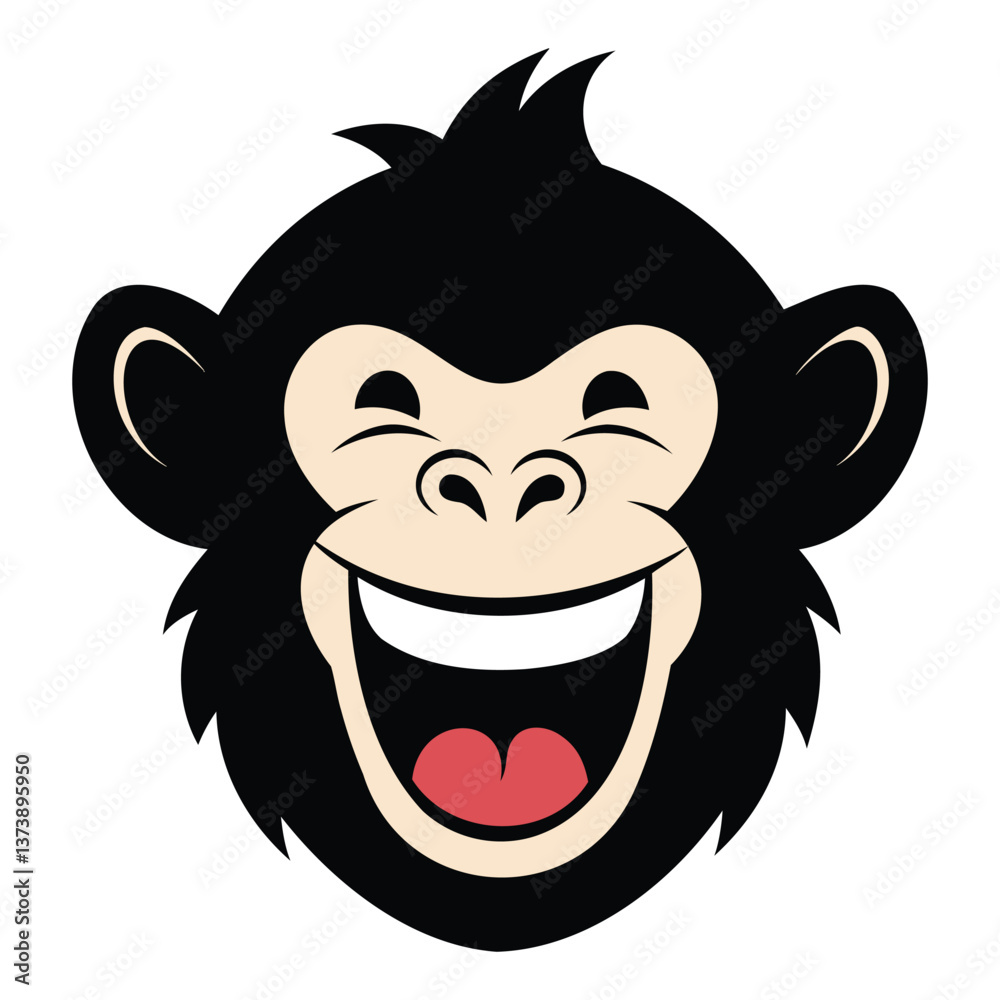 Naklejka premium Fierce Monkey Head Mascot Logo Design