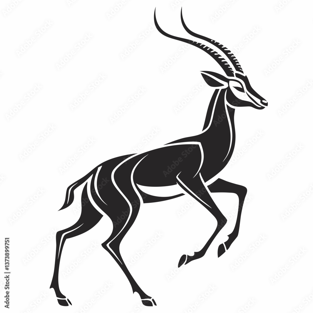 Obraz premium impala silhouette icon vector
