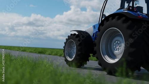 Modern technologies in agriculture. An industrial drone flies over a green field