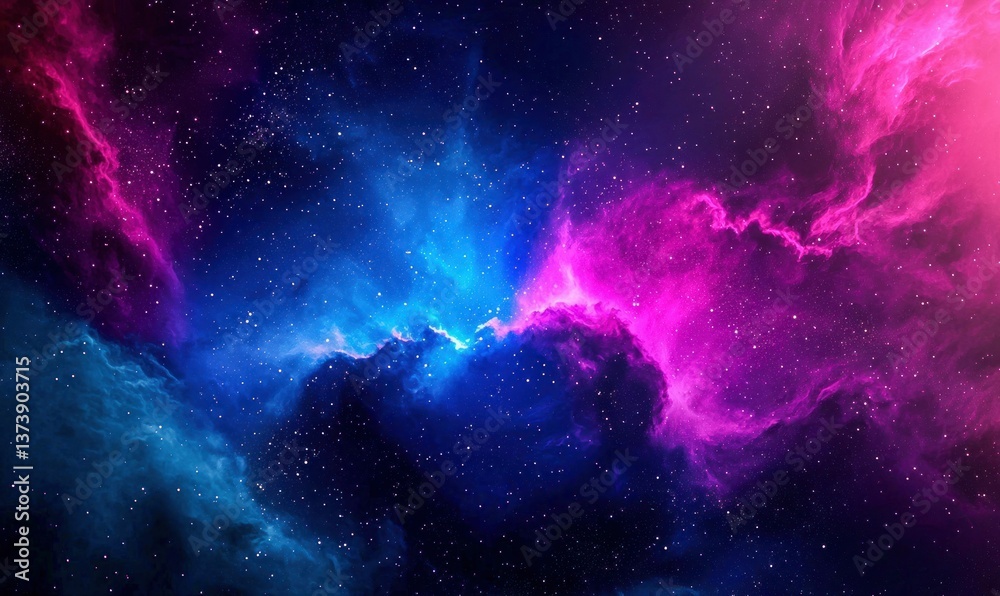 Fototapeta premium Vibrant cosmic clouds in a breathtaking nebula create a stunning scene of deep space.