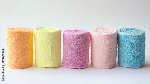 Marshmallow Row in Pastel Colors a Sweet Treat for Party Concept