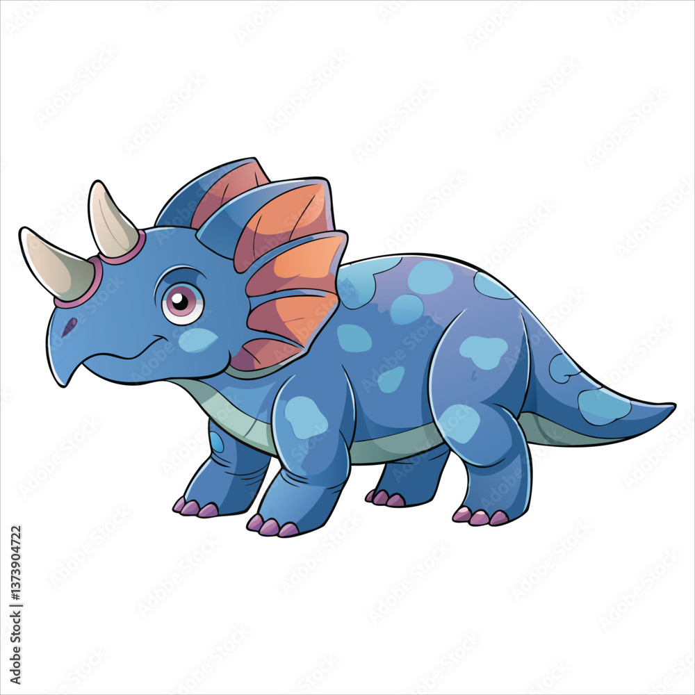 Fototapeta premium Playful Triceratops Dinosaur Cartoon Design