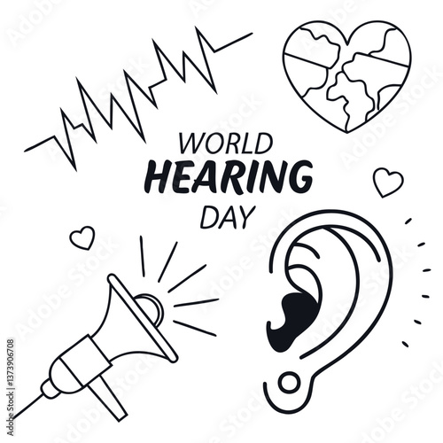 "Awareness World Hearing Day Vector Poster"