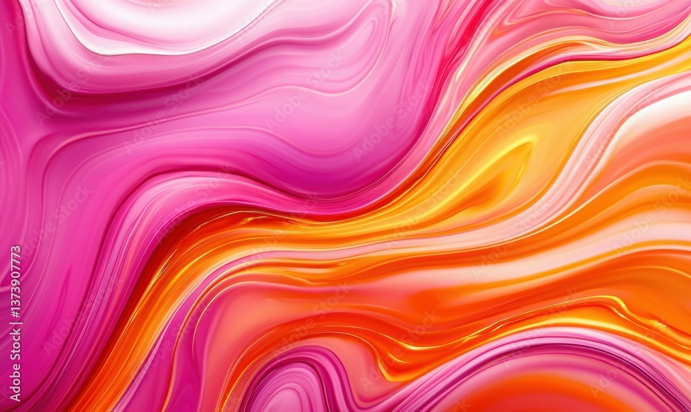 Abstract fluid art background featuring vibrant waves of pink, orange, and white creating a dynamic flow. Abstract fluid art background featuring vibrant waves of pink, orange, and white creating a dynamic flow.