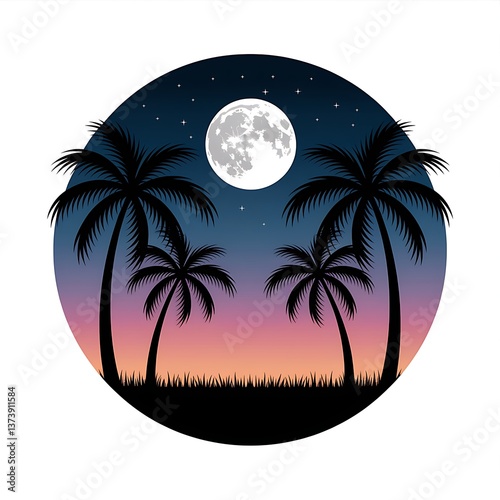 palm tree silhouette on the beach