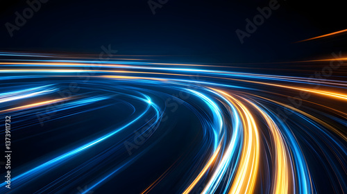 Futuristic abstract motion background with glowing lines and vibrant colors