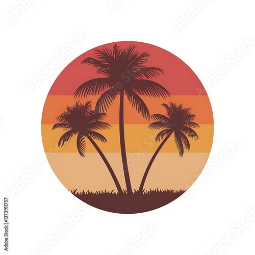 vector illustration of a tropical beach