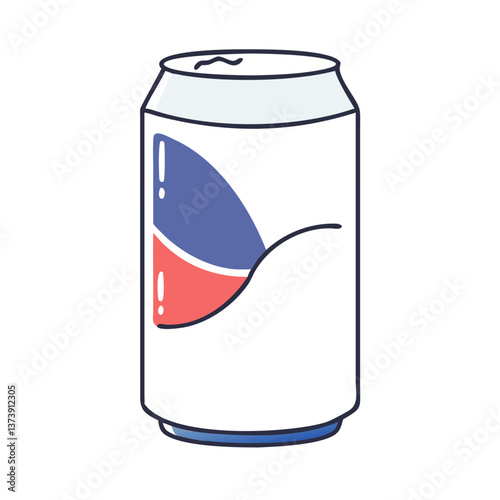Soda can icon in flat style with muted colors