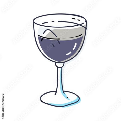Wine glass icon in flat style with neutral tones