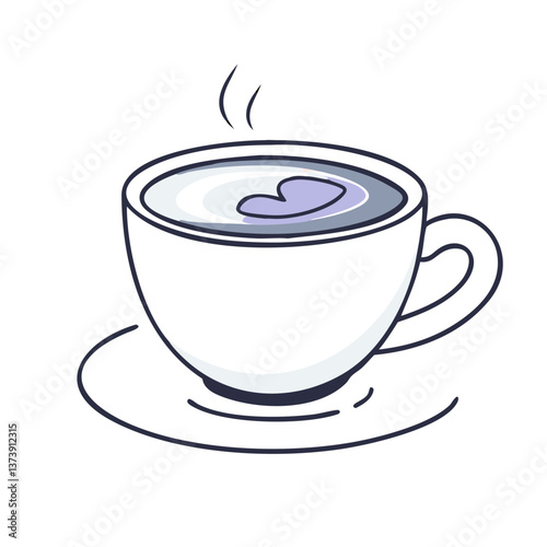 Tea cup vector icon in flat style with muted colors