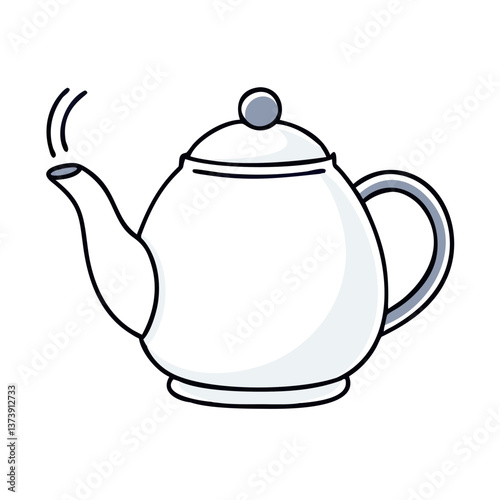 Classic teapot in flat style illustration