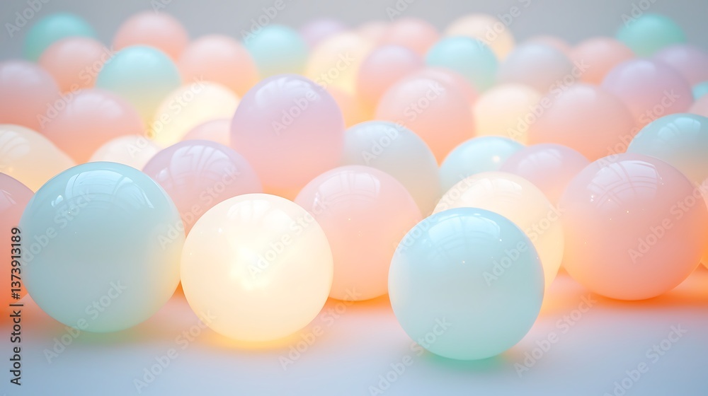 A bunch of colorful balls are scattered on a white background A bunch of colorful balls are scattered on a white background