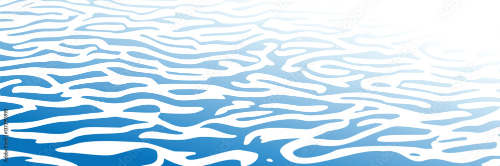 Fototapeta premium Ripples and water waves, sea surface, vector natural background, banner