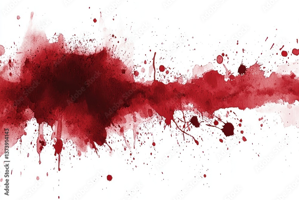 Photo of realistic bloood stain background splash red.