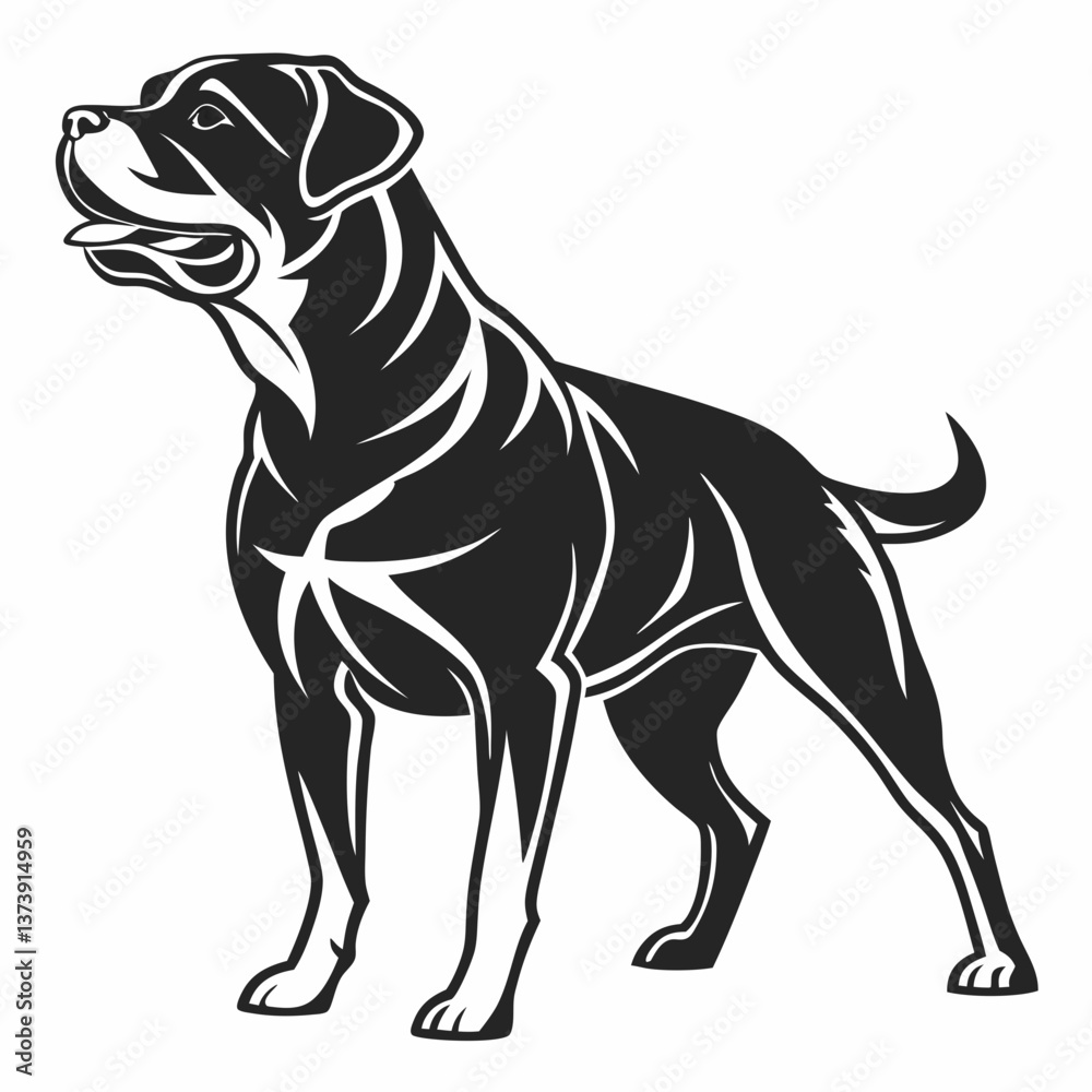 Fototapeta premium rottweiler black silhouette icon vector