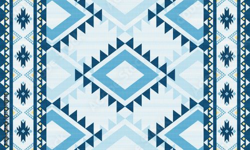 Navajo tribal vector pattern. Native American ornament. Ethnic South Western decor style. Boho geometric ornament.Ikat floral paisley embroidery blanket, rug. Woven carpet.
