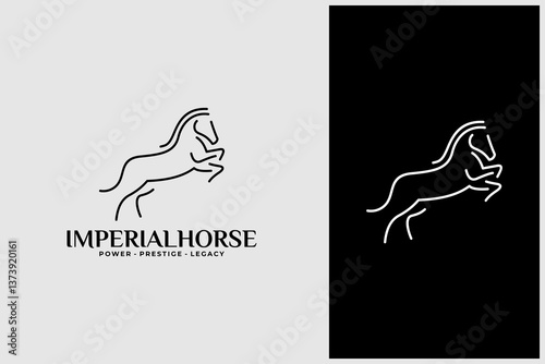 Minimalist Line Art Horse Logo Design