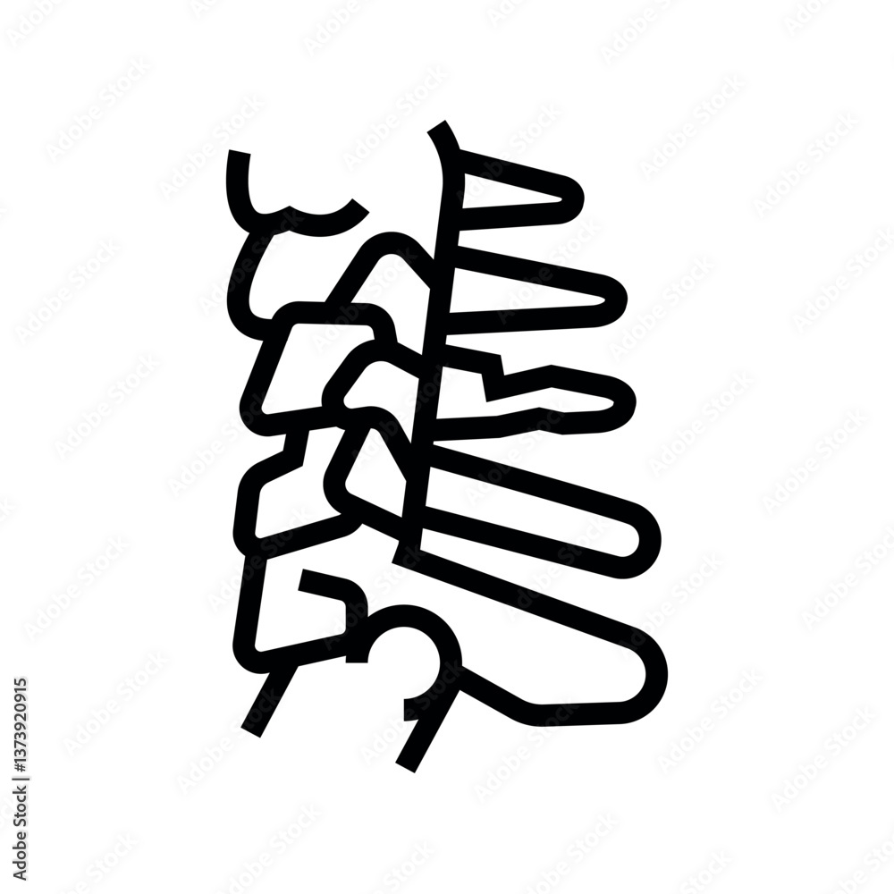 clay-shoveler fracture black line icon for digital and print projects. clay-shoveler fracture black line icon for digital and print projects.