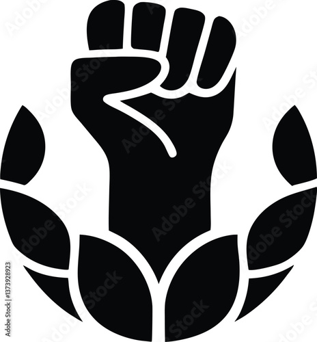 Raised Fist Power Symbol - Strength, Protest, and Unity Icon