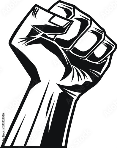 Raised Fist Power Symbol - Strength, Protest, and Unity Icon