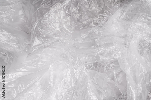 Polyethylene film texture background close up. cellophane